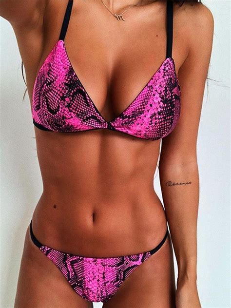 Print Sexet Farveblok Badet J Til Kvinder Bikini Modedenmark