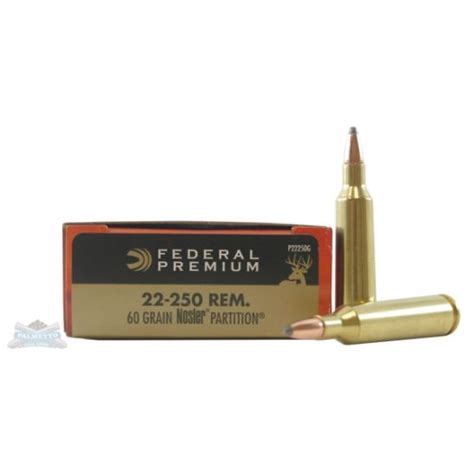 Federal 22 250 60gr Nosler Partition Vital Shok Ammunition 20rds P22250g Palmetto State Armory