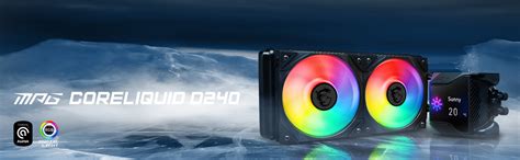 MSI MPG CoreLiquid D240 ARGB CPU Liquid Cooler - 2.4" IPS LCD Screen ...