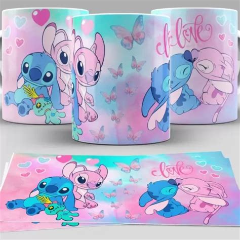 Kit Artes Canecas Stitch E Angel Doces Desenhos