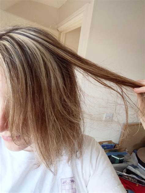 Streaky Highlights After Asking For Full Blonde Anyone Know How I Can Help Blend It All