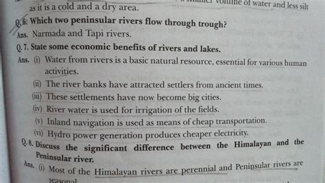 Importance Of Rivers And Lakes In Our Economy Brainly In