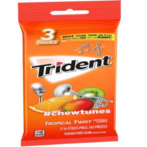 Trident Tropical Twist Sugar Free Chewing Gum 42 Pc King Soopers