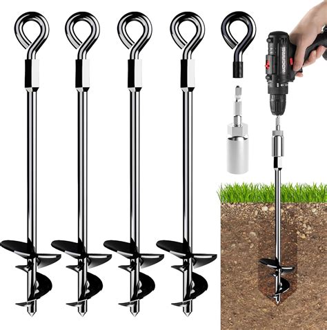Amazon.com : 15'' Ground Anchors Screw-in - Heavy Duty for High Winds