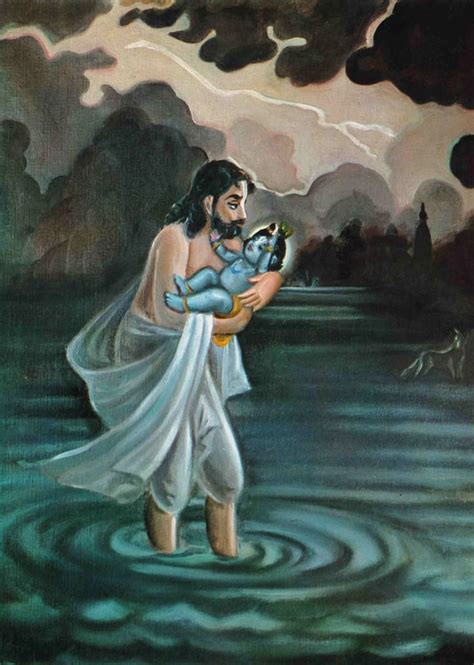 Vasudeva Carries Krishna From Kamsa S Prison To The Village Of Vrindavan Crossing The Yamuna