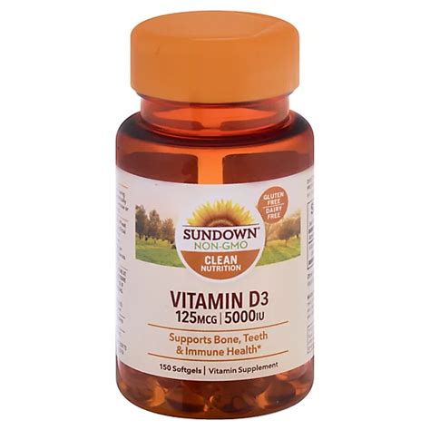 Sundown Vitamin D3 5000 Iu Softgels 150 Count Pavilions