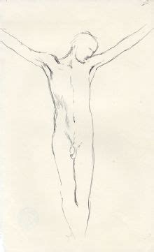 Barbara Dorf Mid 20th Century Pen And Ink Drawing Male Nude Study