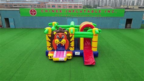 King Of The Jungle Fun Lion Bouncy Castle With Slide Chinee