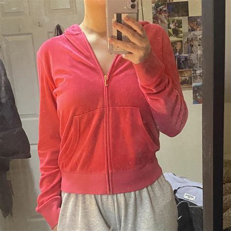 Authentic Juicy Couture Hot Pink Zip Up Perfect Depop