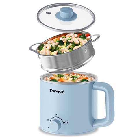Topwit Hot Pot Electric With Steamer L Ramen Cooker Electric Pot For Pasta Shabu Shabu