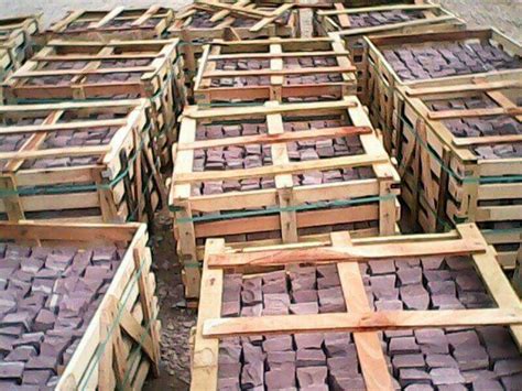 Outdoor Handcut Mandana Red Sandstone Cobbles For Landscaping