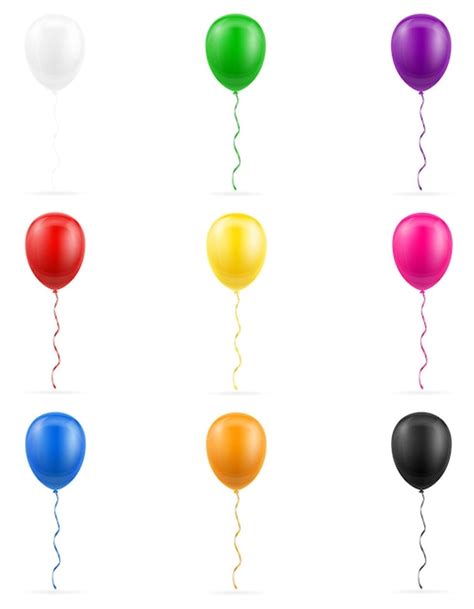 Premium Vector Celebratory Balloons Pumped Helium With Ribbon Stock