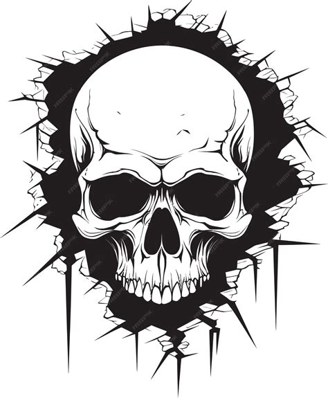 Premium Vector Cracked Wall Discovery The Skulls Unveiling Skulls