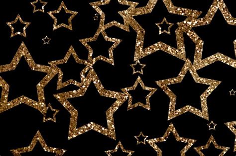 Golden Glitter Stars Floating on Black Background | Free backgrounds ...