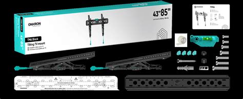 ONKRON кронштейн для телевизора 43"-85" наклонный, чёрный TM6