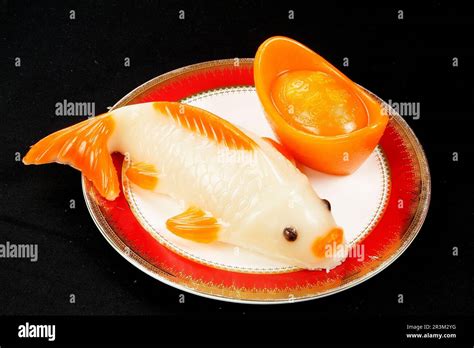 Traditional Chinese Lunar New Year Fish Shape Rice Cake Stock Photo Alamy