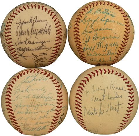 Quartet Of Great Vintage Signed Baseballs 4