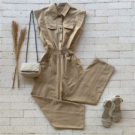 Macac O Linho Golinha E Lastex Na Cintura Luxo Nude Dondoca Moda Feminina