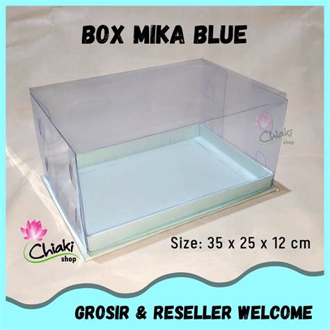 Jual Box Mika Cupcake Alas BIRU 35x25x12 INNER Kotak Donat Dus Kue