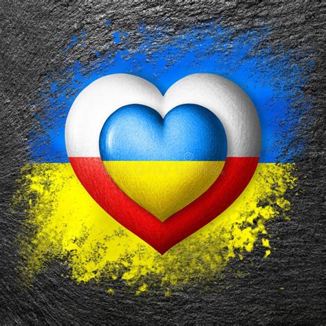 Flags Of Ukraine And Poland Two Hearts In The Colors Of The Flags On