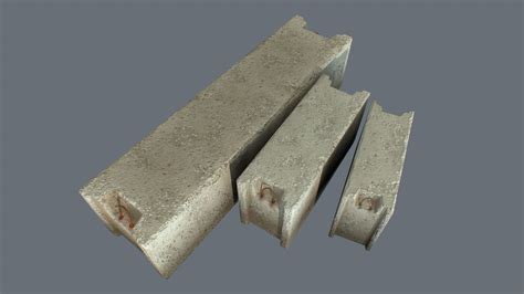 3d Model Concrete Blocks 3 In 1 Vr Ar Low Poly Cgtrader