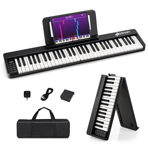 Gymax Key Full Size Folding Piano Semi Weighted Keyboard Midi