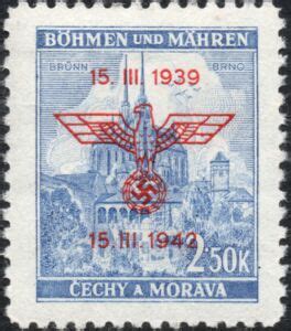 Stamp: Brno (Bohemia and Moravia(3rd anniversary of the establishment of the protectorate) Mi:DE ...