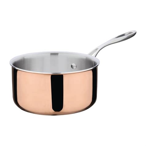 Vogue Copper Tri-Wall Saucepan 180mm - CM675 - Nisbets