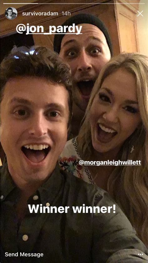 Survivor 33 winner posted an Instagram Story with Jon Pardy and Morgan ...