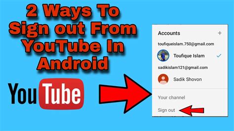 Best 2 Ways To Sign out From YouTube In Android । YouTube Log Out In ...