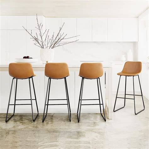 Lue Bona Bar Stools Set Of Alx Faux Leather Barstools Modern