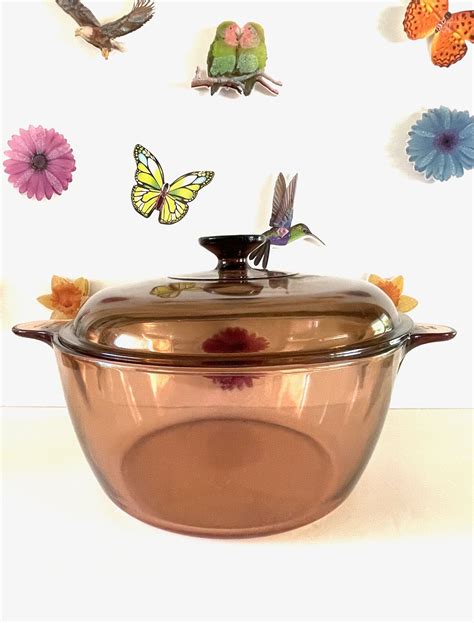 Fantastic Corning Pyrex Visions Amber Liter Dutch Oven This