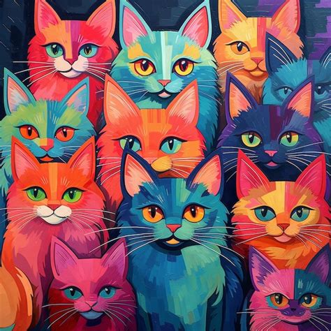 Premium Photo | Feline Brushstrokes Cats Art Wallpaper Collection