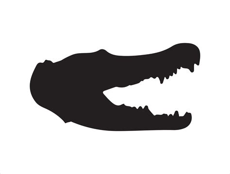 crocodile head silhouette  white background  vector art