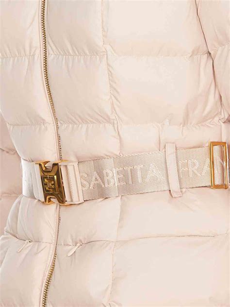 Elisabetta Franchi Beige Padded Down Jacket - White|PI76D46E2CI4