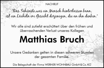 Traueranzeigen Von Matthias Bruch Schwarzw Lder Bote Trauer