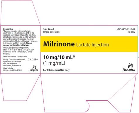 Milrinone Injection Fda Prescribing Information Side Effects And Uses