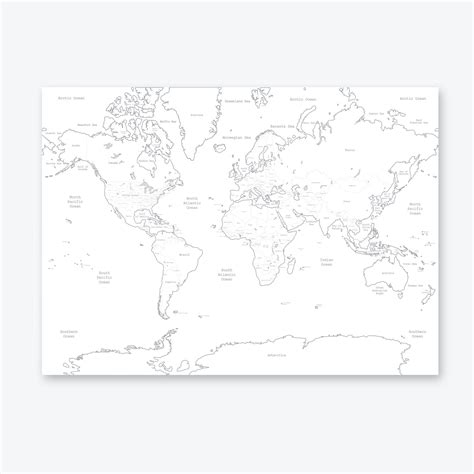 Free Printable Black And White Outline Map Of The World Download Free