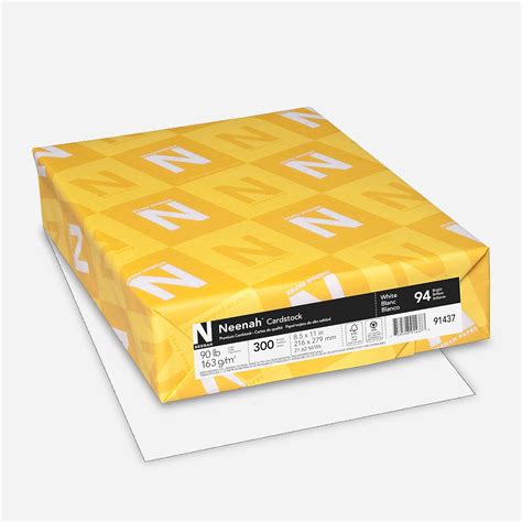 Neenah Cardstock 8 5 X 11 Heavy Weight White 94 Brightness 300