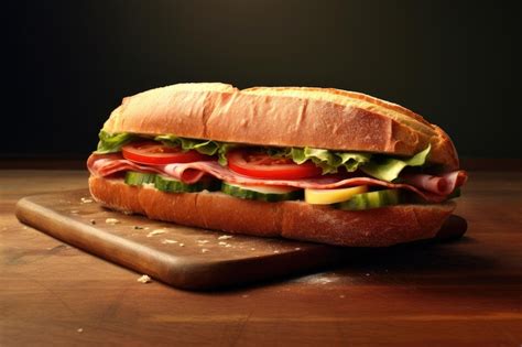 Gourmet Sandwich Premium Ai Generated Image
