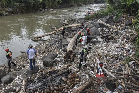 Aksi Pungut Sampah Di Sungai Ciwulan ANTARA Foto