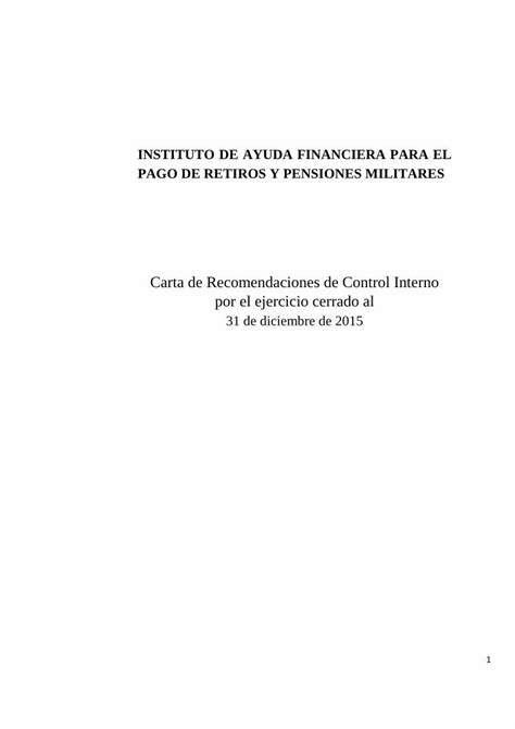 PDF Carta De Recomendaciones De Control Interno Por El De