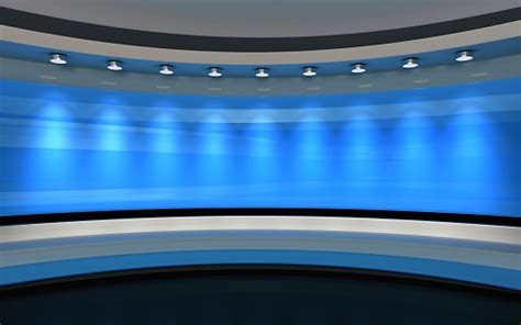 Blue Studio Blue Backdrop 3d Rendering Stock Photo Download Image Now