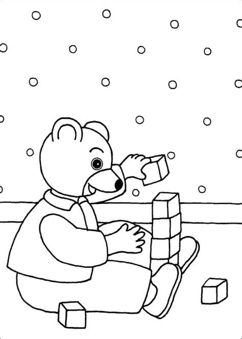 Coloriage Petit Ours Brun avec Jouets télécharger et imprimer gratuit