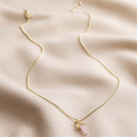 Rose Quartz Crystal Point Pendant Necklace Lisa Angel