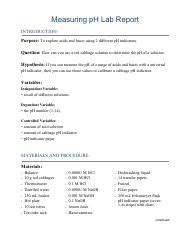 Measuring Ph Lab Report Pdf Measuring Ph Lab Report Introduction