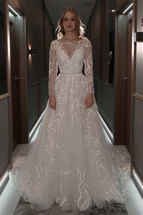 2 in 1 Sparkly Wedding Dress Stourin