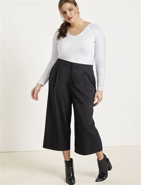 Essential Wide Leg Crop Pant Womens Plus Size Pants Eloquii