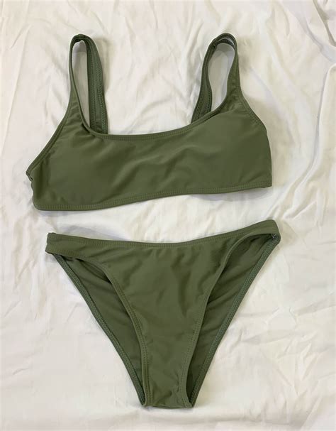 Army Green Bikini Women S Fashion Swimwear Bikinis Swimsuits On