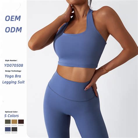 Wholesale New Nude Yoga Clothes Women Sports Yoga Bra And Jogging Set Custom Fitness Suit Slim